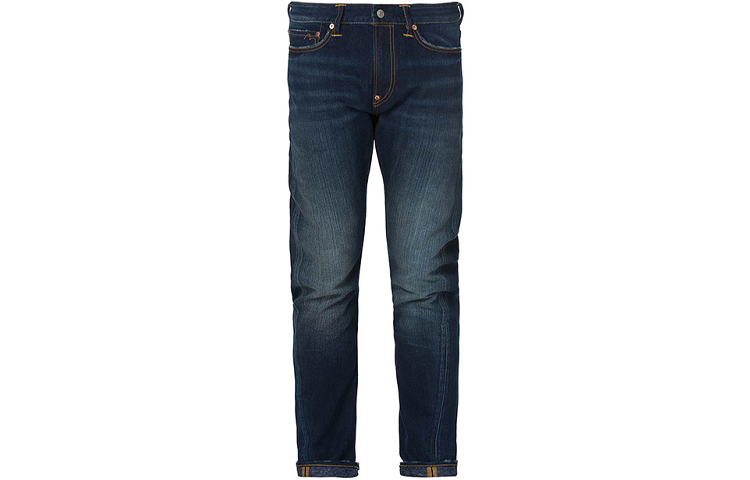 EVISU 3D Buddha Patch Mens Denim Jeans Blue 1ESHTM9JE9213D