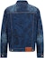 Lookbook EVISU Jaket Denim Cetakan Penuh dalam Warna Indigo Biru. 2EAHTM2DJ710XXCT