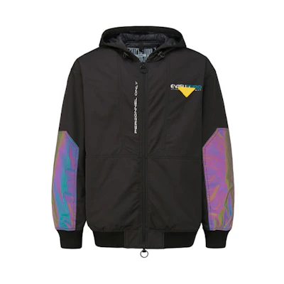 EVISU Alphabet Logo Print Hooded Jacket - Black 2EAGNM0JK754FF