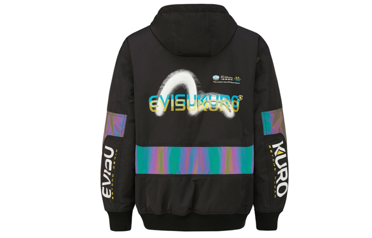 EVISU  Alphabet Logo Print Hooded Jacket - Black 2EAGNM0JK754FF 圖 3