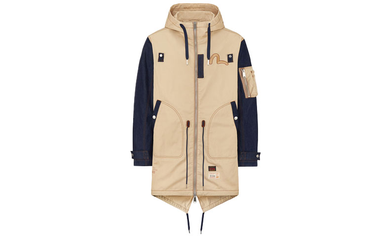 EVISU  Beige Camouflage Patchwork M Logo Jacket. 2ESHTM1CT705FF