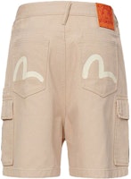 EVISU Beige Work Shorts with Small Seagull Print. 2ESHTM1SH214OS EVISU Beige Work Shorts with Small Seagull Print. 2ESHTM1SH214OS