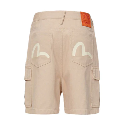 EVISU Beige Work Shorts with Small Seagull Print. 2ESHTM1SH214OS