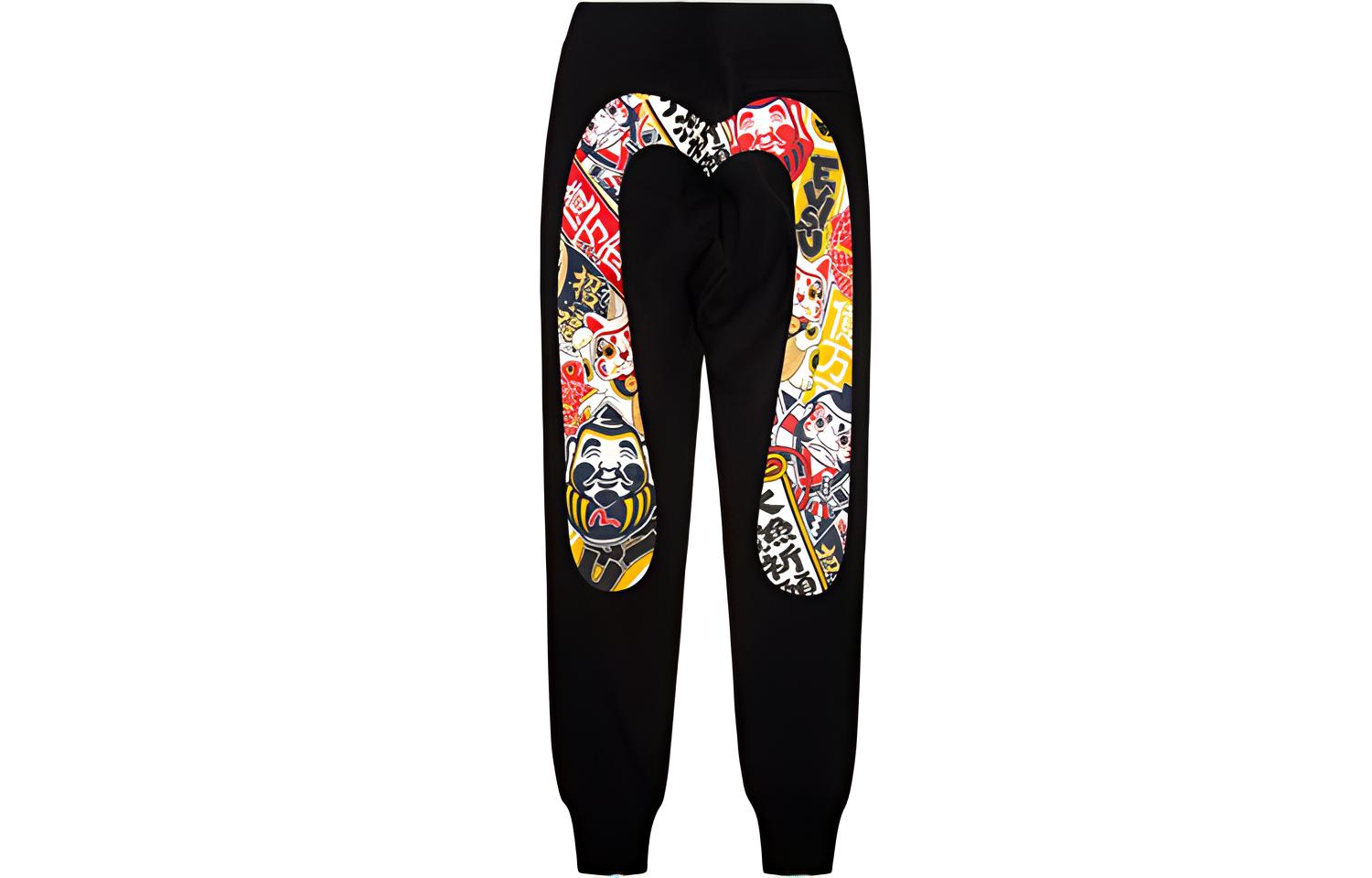 EVISU  Big M Print Knit Jogger Pants Black - Da Yu Kiwan Festival Edition. 2ESHTM1SP468XX