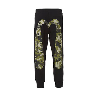 EVISU Black Camo Print Straight-Leg Sweatpants Casual Pants 1ESHTM9SP325XX