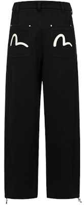 EVISU 黑色海鷗刺繡設計休閒長褲 2ESHTM4SP7061FFCT Order EVISU 黑色海鷗刺繡設計休閒長褲 2ESHTM4SP7061FFCT