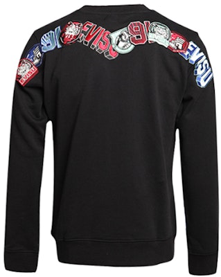 EVISU 黑色刺繡迷你達摩圖標圓領衛衣 1EAHTM9SW329XX Order EVISU 黑色刺繡迷你達摩圖標圓領衛衣 1EAHTM9SW329XX