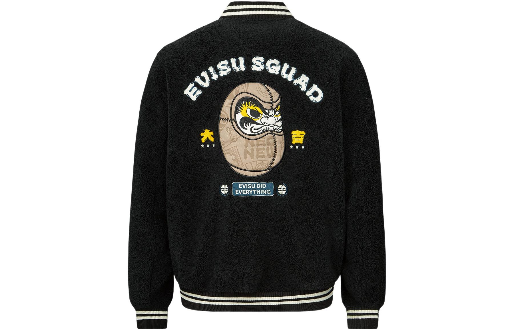 EVISU  Black Daruma Patch Baseball Jacket - Fall/Winter Collection. 2EAHTM2JK741XXPQ 圖 3