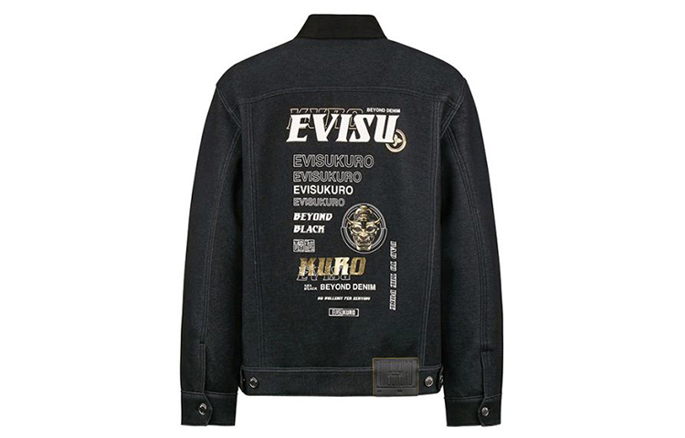 Lookbook EVISU 黑色丹寧外套 鬼頭般若印花設計 2EAGNM0JK757FF