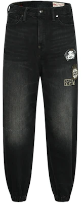 EVISU Black Denim Jeans with Multi-Embroidery Patches & Seagull Print 2ESHTM4JO8030LFDP Buy EVISU Black Denim Jeans with Multi-Embroidery Patches & Seagull Print 2ESHTM4JO8030LFDP