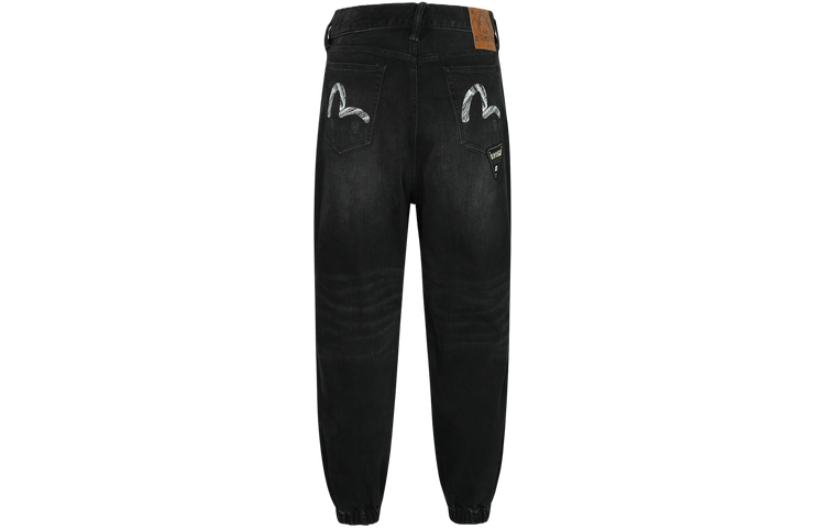 EVISU  Black Denim Jeans with Multi-Embroidery Patches & Seagull Print 2ESHTM4JO8030LFDP 圖 3