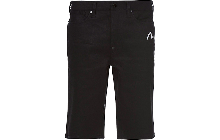 Lookbook エヴィス ブラックデニムショーツ 刺繍ロゴ入り 1ESGNM9DS262XX