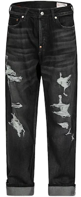 EVISU 黑色做舊水洗寬鬆版牛仔褲 2ESHTM3JE229LFCT Buy EVISU 黑色做舊水洗寬鬆版牛仔褲 2ESHTM3JE229LFCT