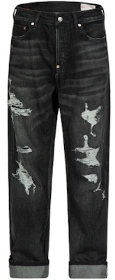 EVISU 黑色做舊水洗寬鬆版牛仔褲 2ESHTM3JE229LFCT Order EVISU 黑色做舊水洗寬鬆版牛仔褲 2ESHTM3JE229LFCT