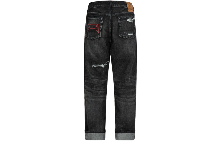 Lookbook EVISU 黑色做舊水洗寬鬆版牛仔褲 2ESHTM3JE229LFCT