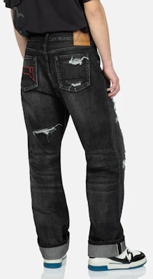 EVISU 黑色做舊水洗寬鬆版牛仔褲 2ESHTM3JE229LFCT Purchase EVISU 黑色做舊水洗寬鬆版牛仔褲 2ESHTM3JE229LFCT