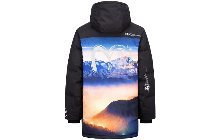 EVISU  Black Down Jacket with Lettering Hood. 2EAGNM1NC730XXPL 圖 3