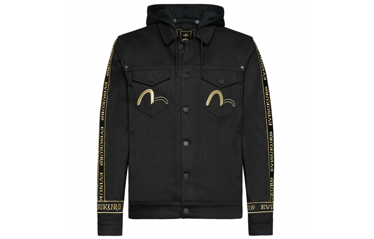 EVISU  Black Embroidered Logo Denim Hoodie Jacket. 1EAGNM9DJ185XX 圖 3