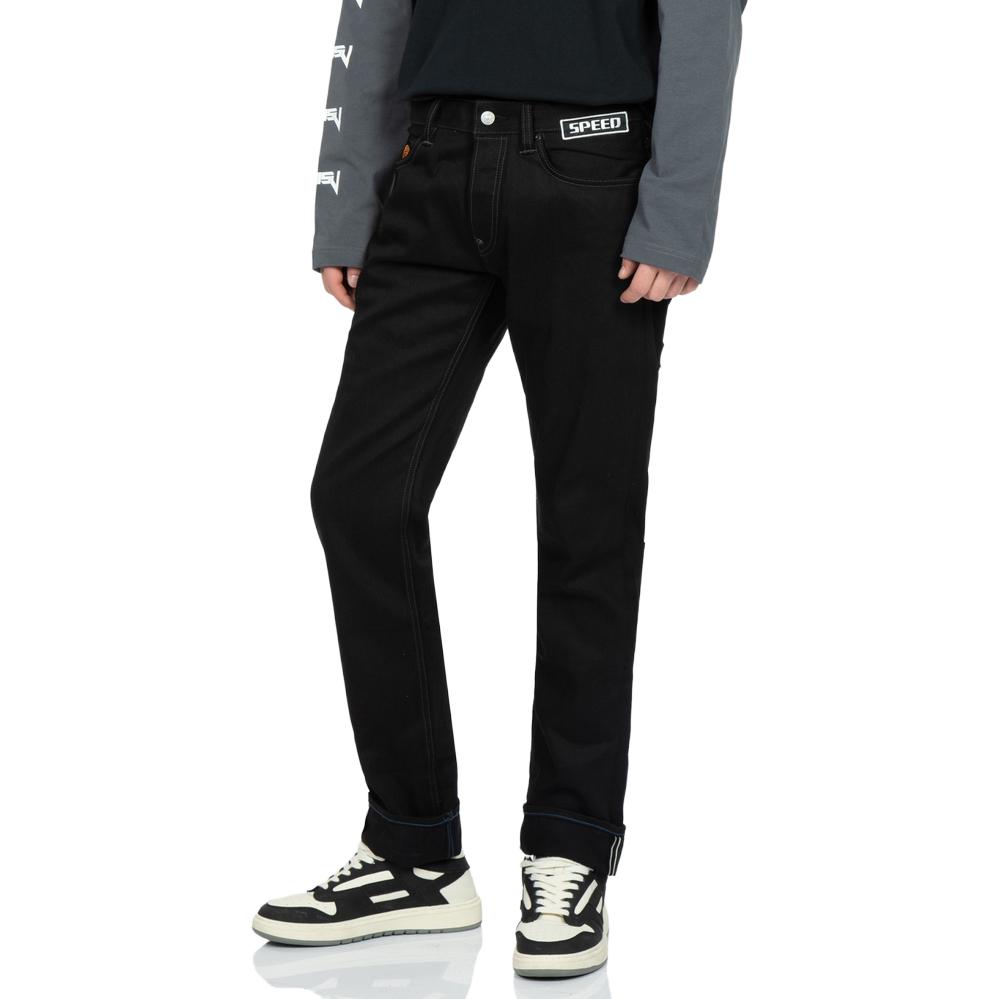 EVISU  Black High-Waisted Straight-Leg Jeans with Letter Print Design. 2ESHTM3JE22210CS-1 圖 6