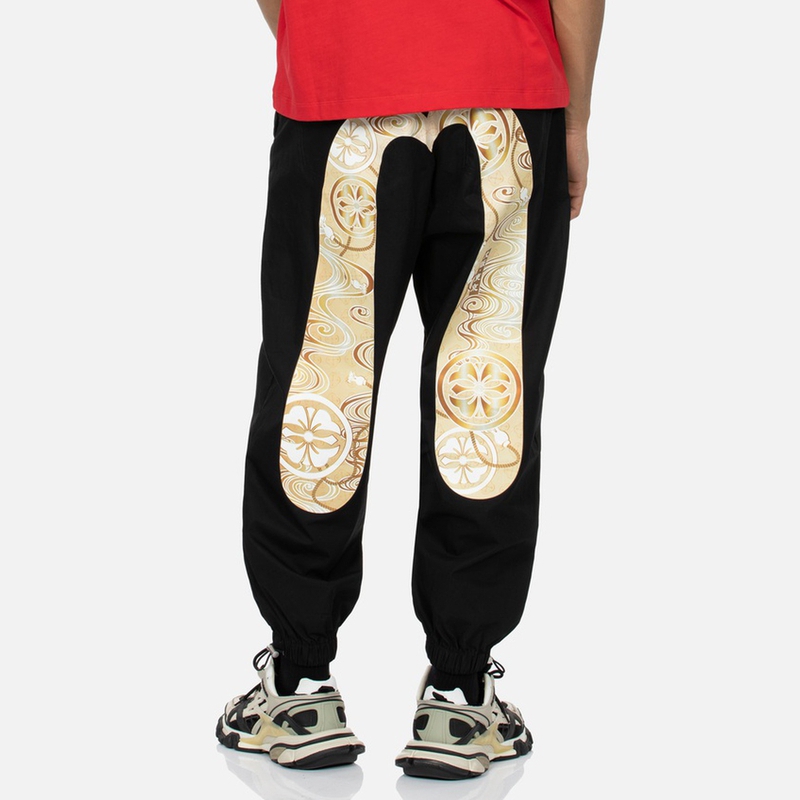 Shop EVISU Jeans Negros con Estampado M Grande y Diseño Bordado de Gaviota. 2ESHTM4PO7043LFCT