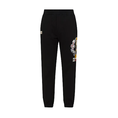 EVISU Black Jogger Pants with Buddha Head and Logo Print Casual Style 2ESHTM1SP420ST