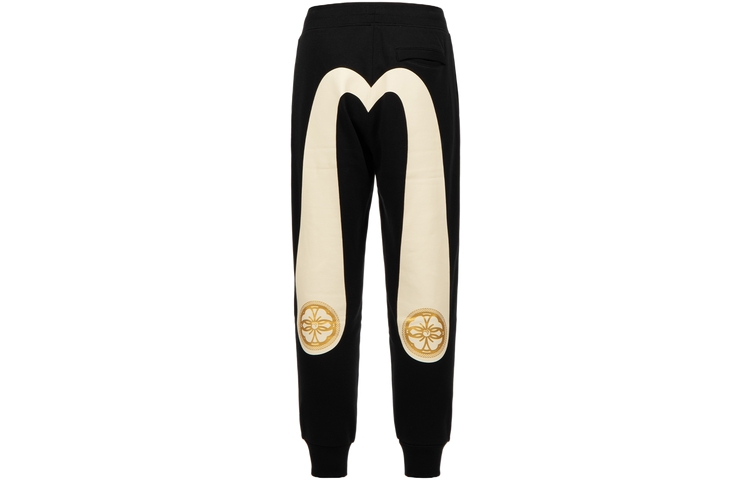 EVISU  Black Jogger Sweatpants with Large M Print and Elastic Waist. 2EAADM2SP318XXCT