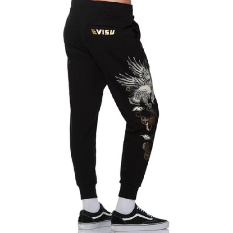 Purchase EVISU Joggers Negros con Estampado de Águila y Patrón Kamon. 2EAHTM0SP482XX