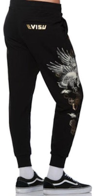 EVISU Joggers Negros con Estampado de Águila y Patrón Kamon. 2EAHTM0SP482XX Purchase EVISU Joggers Negros con Estampado de Águila y Patrón Kamon. 2EAHTM0SP482XX