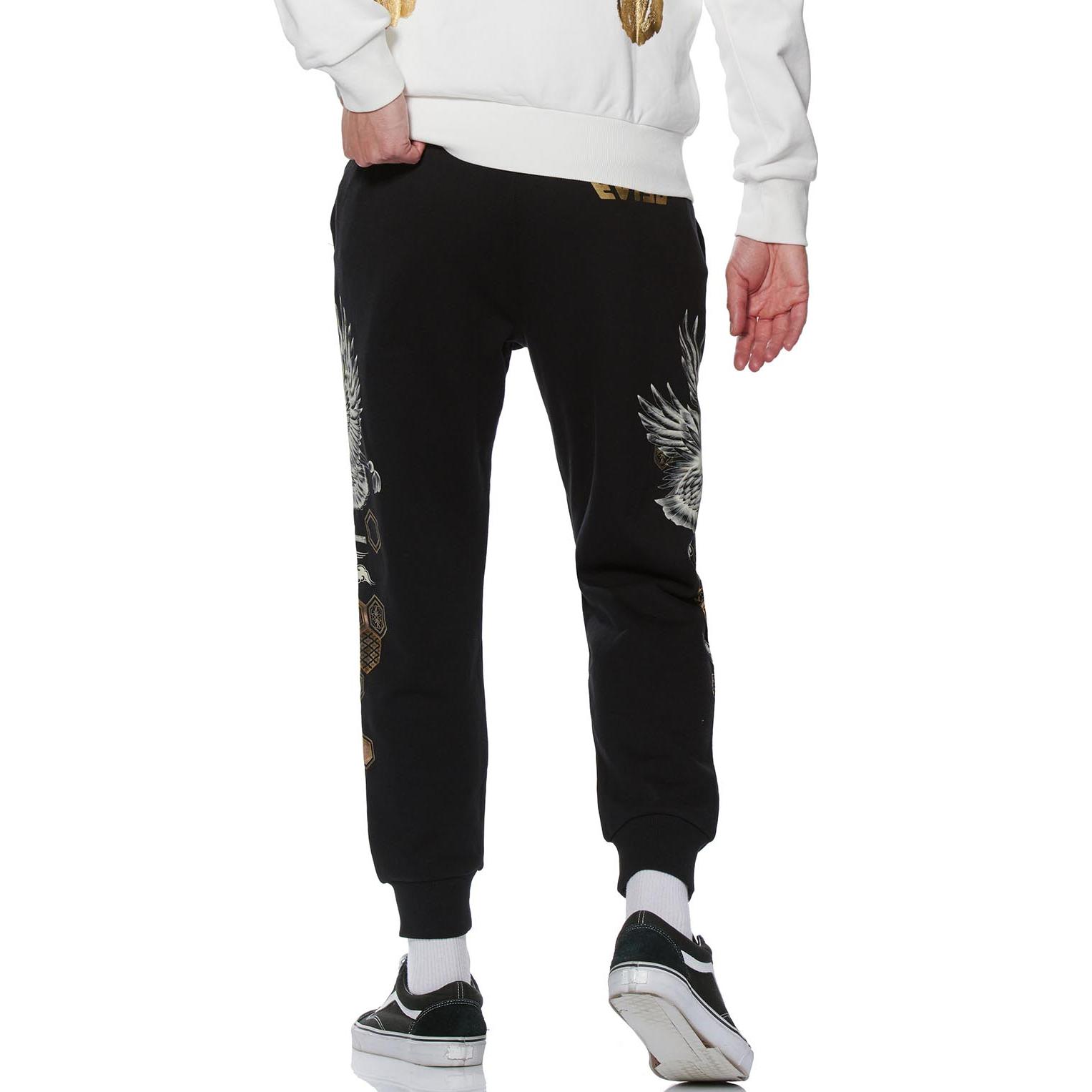 Details for EVISU Joggers Negros con Estampado de Águila y Patrón Kamon. 2EAHTM0SP482XX