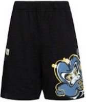 EVISU Black Loose Fit Daruma Logo Print Breathable Sports Shorts 2ESHTM3ST316FFCT EVISU Black Loose Fit Daruma Logo Print Breathable Sports Shorts 2ESHTM3ST316FFCT