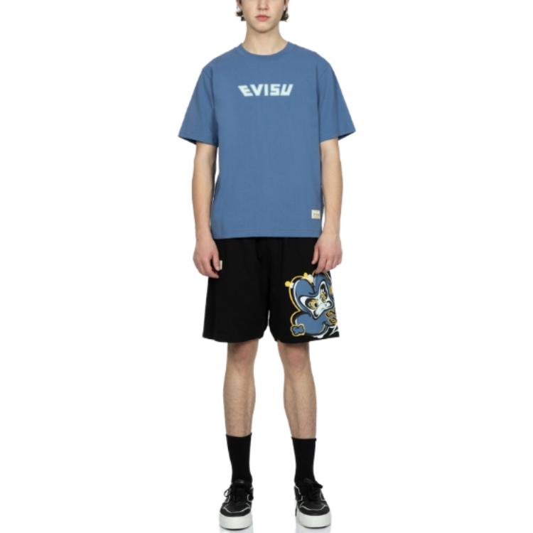 Lookbook エヴィス ブラック ルーズフィット 達磨ロゴ 通気性 スポーツショーツ 2ESHTM3ST316FFCT