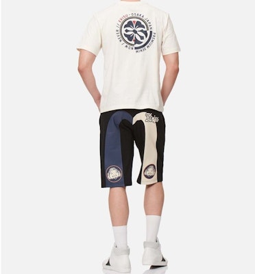 エヴィス ブラック ミッドウエスト アスレチックショーツ カラーブロックMロゴ付き 2ESHTM2ST332XXCT Cheap エヴィス ブラック ミッドウエスト アスレチックショーツ カラーブロックMロゴ付き 2ESHTM2ST332XXCT