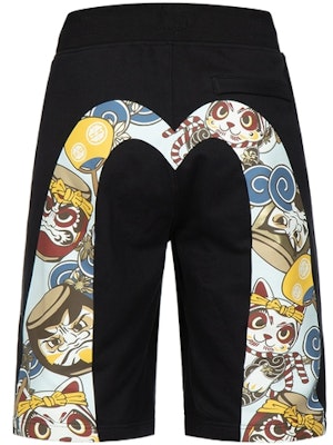 EVISU 黑色短裤 大号达摩鼓印花 2ESHTM3ST318XXCT Buy EVISU 黑色短裤 大号达摩鼓印花 2ESHTM3ST318XXCT