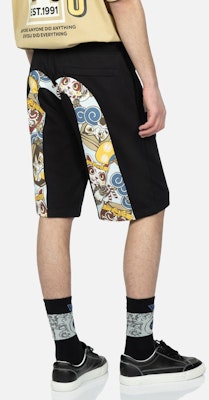 EVISU 黑色短裤 大号达摩鼓印花 2ESHTM3ST318XXCT Shop EVISU 黑色短裤 大号达摩鼓印花 2ESHTM3ST318XXCT