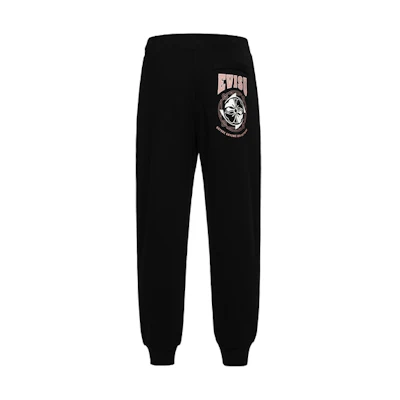 EVISU Black Straight-Leg Jogger Pants with Floral Print. 2EAHTM3SP1114XXCT