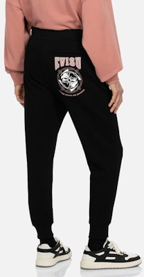 EVISU 黑色直筒運動褲搭配花卉印花 2EAHTM3SP1114XXCT Shop EVISU 黑色直筒運動褲搭配花卉印花 2EAHTM3SP1114XXCT