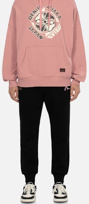 EVISU 黑色直筒運動褲搭配花卉印花 2EAHTM3SP1114XXCT Sizing EVISU 黑色直筒運動褲搭配花卉印花 2EAHTM3SP1114XXCT