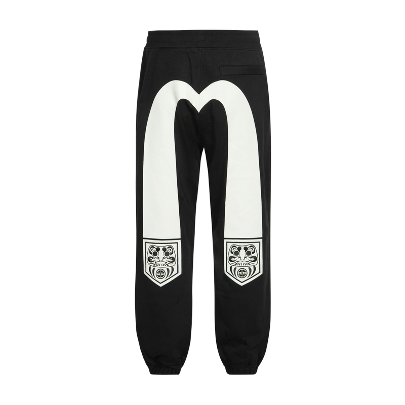 Order EVISU 黑色直筒運動褲 達摩 M 印口袋 & 海鷗圖案 2EAHTM4SP1077STCT