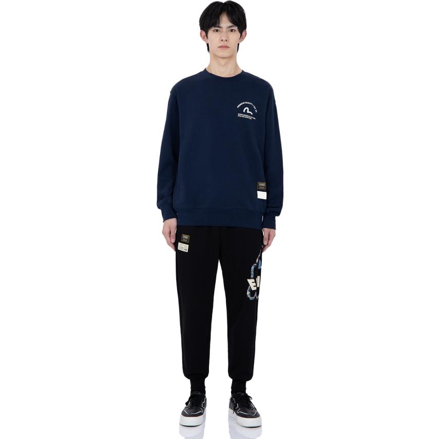 Details for EVISU 黑色中腰側條紋佛頭印花運動長褲。 2EAHTM2SP351XXCT