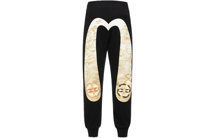 EVISU  Black Sweatpants with Large M Print Casual Trousers. 2ESHTM4SP1054XXCT