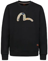 Order EVISU Black Sweatshirt with Japanese Brocade and Seagull Embroidery 2EAHTM0SW321XX