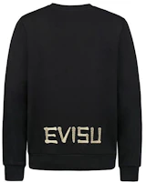 Lookbook EVISU Black Sweatshirt with Japanese Brocade and Seagull Embroidery 2EAHTM0SW321XX