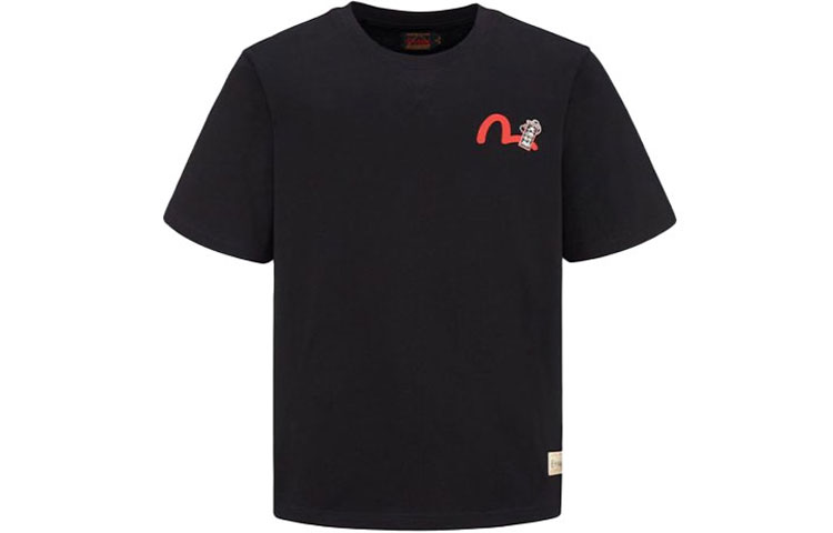 EVISU  Black T-Shirt with Daikokuten, Big M and Buddha Head Print. 2ESHTM1TS620XX