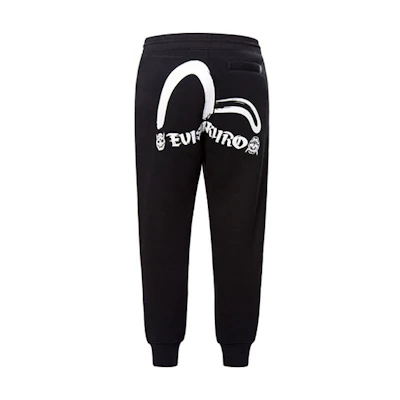 EVISU Black Yin-Yang Seagull Print Casual Pants Standard Fit 1EAADM9SP333XX
