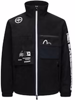 EVISU Black Zip-Up Jacket with Multi-Pattern Plush Regular Fit 2EAGNM3JK5012XXPQ EVISU Black Zip-Up Jacket with Multi-Pattern Plush Regular Fit 2EAGNM3JK5012XXPQ
