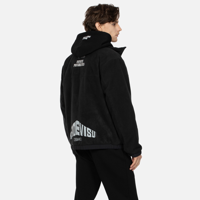 Purchase EVISU  Black Zip-Up Jacket with Multi-Pattern Plush Regular Fit 2EAGNM3JK5012XXPQ