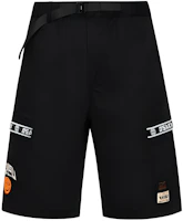 EVISU Black Zip Shorts with Logo and Embroidered Design 2ESHTM3SH205RXCT EVISU Black Zip Shorts with Logo and Embroidered Design 2ESHTM3SH205RXCT