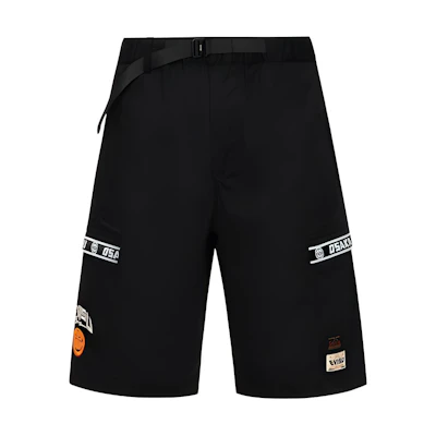 EVISU Black Zip Shorts with Logo and Embroidered Design 2ESHTM3SH205RXCT