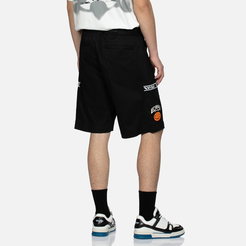 Purchase 에비수 블랙 로고 자수 디테일 지퍼 반바지 2ESHTM3SH205RXCT
