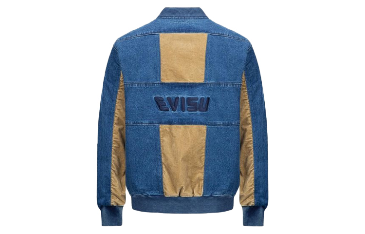 EVISU  Blue Embroidered Logo Patch Baseball Jacket 2EAHTM1DJ715XXCD 圖 3
